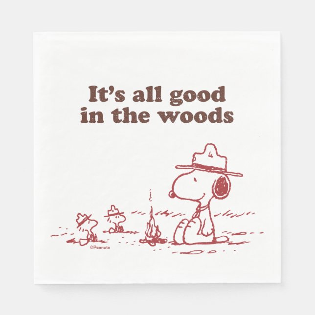 Snoopy | Beagle Scout - All Good in the Woods Napkin (Front)