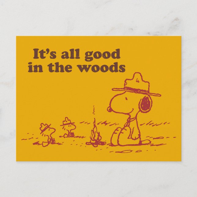 Snoopy | Beagle Scout - All Good in the Woods Postcard (Front)