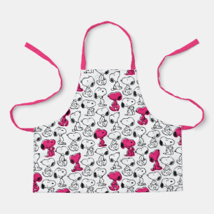 Snoopy Black & Magenta Pattern Apron