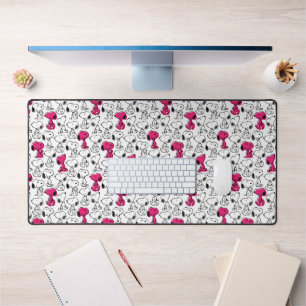 Snoopy Black & Magenta Pattern Desk Mat