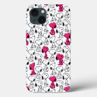 Snoopy Black & Magenta Pattern