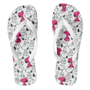 Snoopy Black & Magenta Pattern Jandals