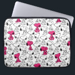 Snoopy Black & Magenta Pattern Laptop Sleeve<br><div class="desc">Take a look at this super cute design featuring Snoopy in a black and magenta pattern.</div>