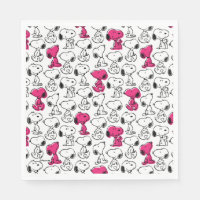 Snoopy Black & Magenta Pattern
