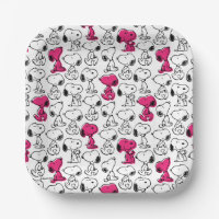 Snoopy Black & Magenta Pattern