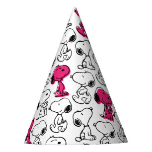 Snoopy Black & Magenta Pattern Party Hat