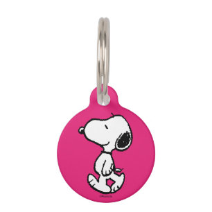 Snoopy Black & Magenta Pattern Pet Tag