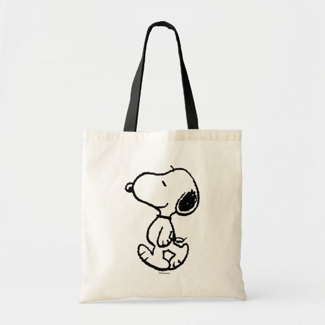 Snoopy Black & Magenta Pattern Tote Bag (Front)