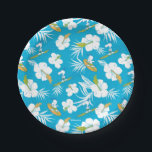 Snoopy Brooklyn Beach Pattern Paper Plate<br><div class="desc">Take a look at this super cute design featuring Snoopy surfing the tropical waves.</div>