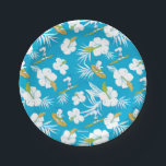 Snoopy Brooklyn Beach Pattern Paper Plate<br><div class="desc">Take a look at this super cute design featuring Snoopy surfing the tropical waves.</div>