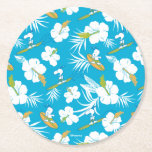 Snoopy Brooklyn Beach Pattern Round Paper Coaster<br><div class="desc">Take a look at this super cute design featuring Snoopy surfing the tropical waves.</div>