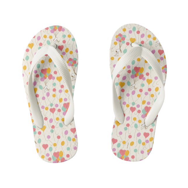 Snoopy Bunches of Balloons Pattern Kid's Jandals (Footbed)