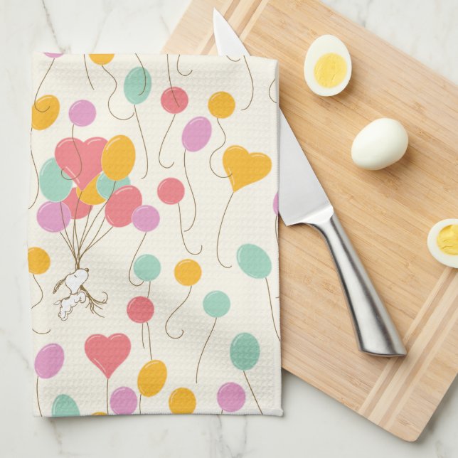 Snoopy Bunches of Balloons Pattern Tea Towel (Quarter Fold)