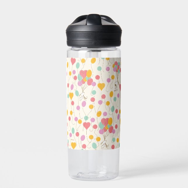 Snoopy Bunches of Balloons Pattern Water Bottle (Front)