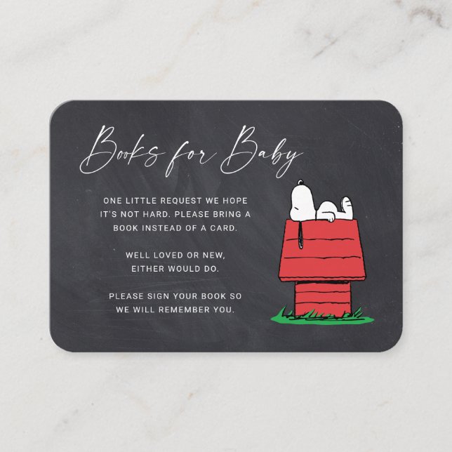 Snoopy Chalkboard - Books for Baby Invitation (Front)