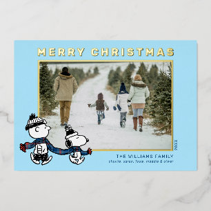 Snoopy & Charlie Brown Scarf Christmas Photo