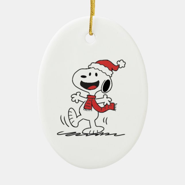 Snoopy Christmas  Ceramic Tree Decoration (Front)