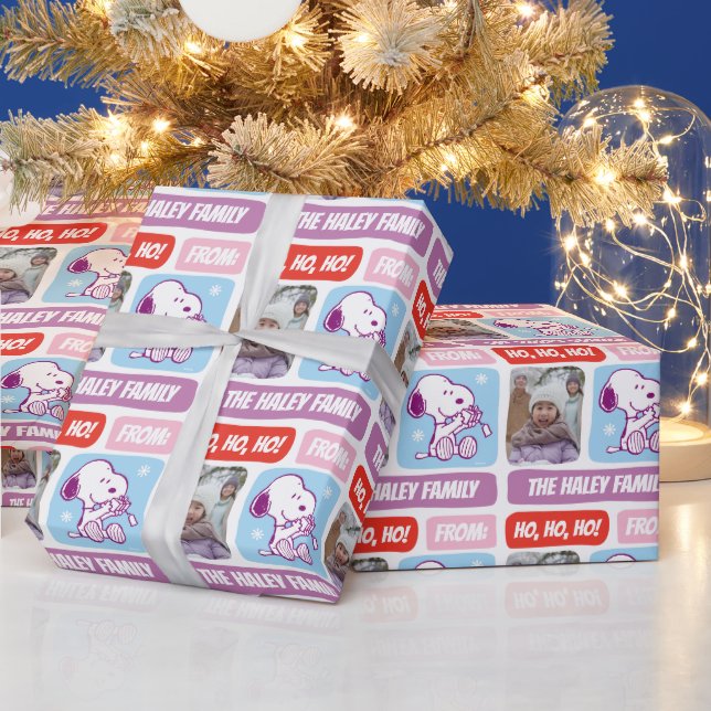 Snoopy Christmas Wrapping with Photo Wrapping Pape Wrapping Paper (Holidays)