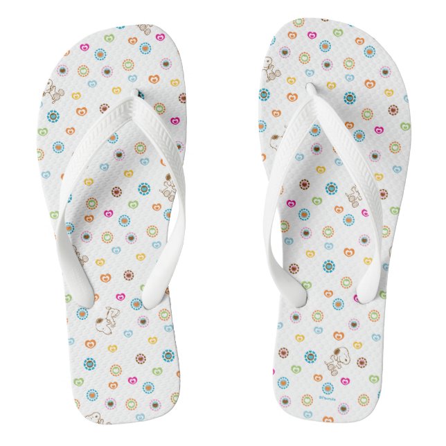 Snoopy Colourful Hearts Pattern Jandals (Footbed)