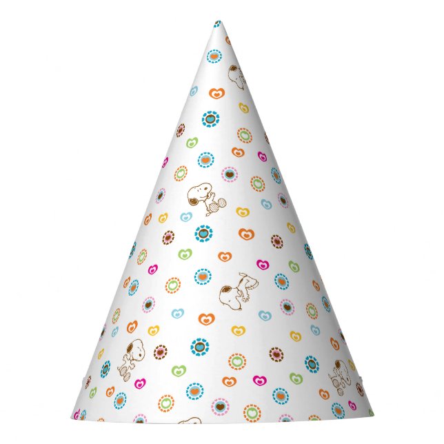 Snoopy Colourful Hearts Pattern Party Hat (Front)