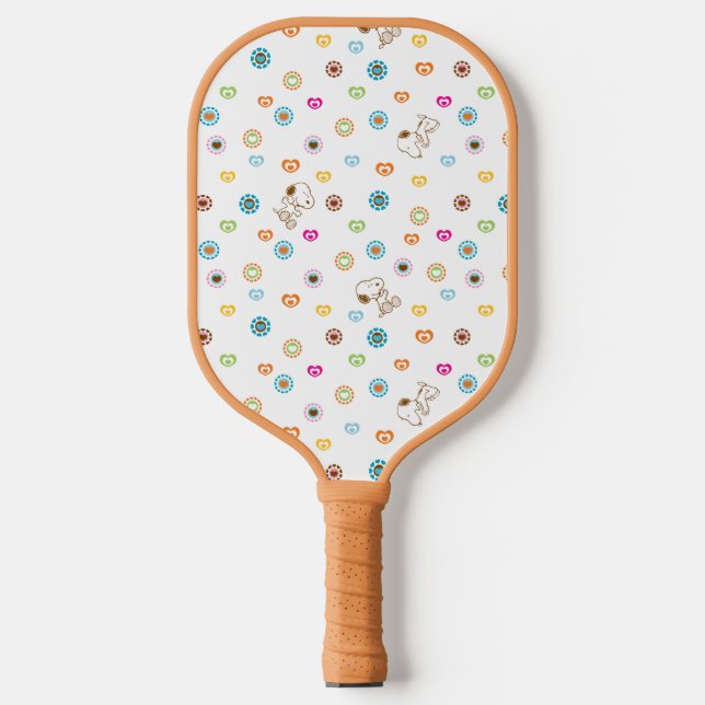 Snoopy Colourful Hearts Pattern Pickleball Paddle (Front)