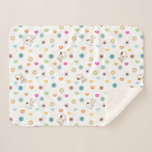 Snoopy Colourful Hearts Pattern Sherpa Blanket