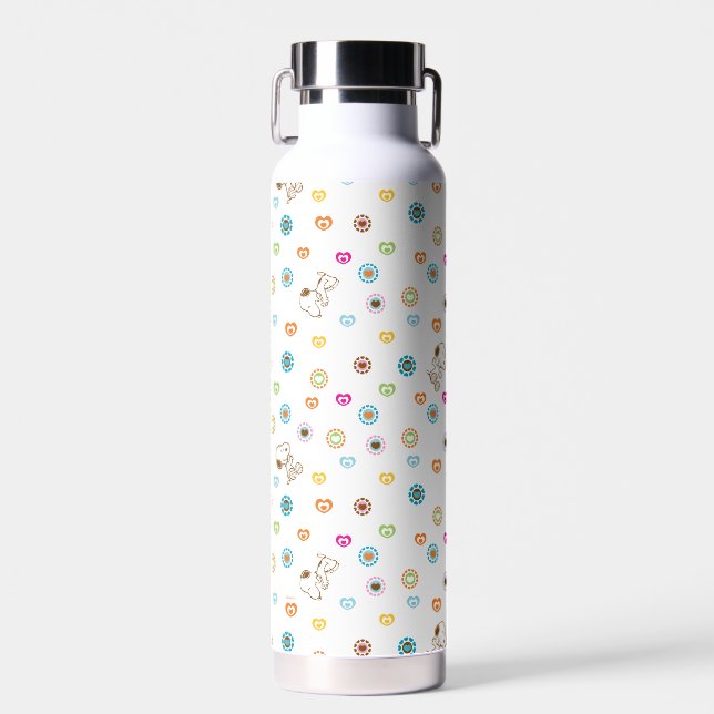 Snoopy Colourful Hearts Pattern Water Bottle (Front)