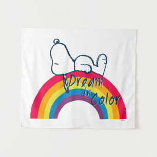 Snoopy   Dream in Colour Rainbow Tapestry