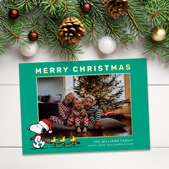 Snoopy & Friends Christmas Family Photo (Card on table)