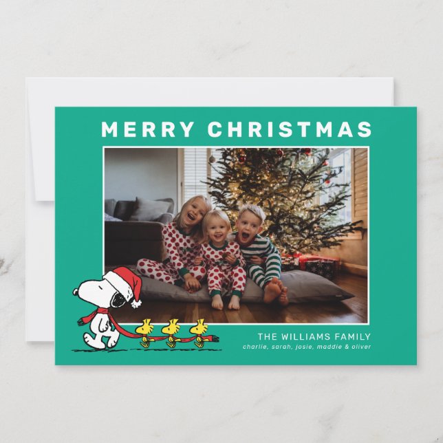 Snoopy & Friends Christmas Family Photo Holiday Card (Front)