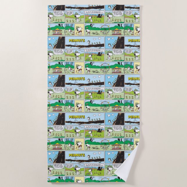Snoopy & Friends | Go Camping Beach Towel (Front)