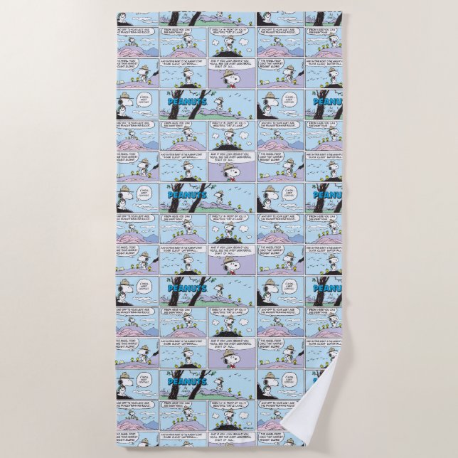 Snoopy & Friends | Go Hiking Beach Towel (Front)