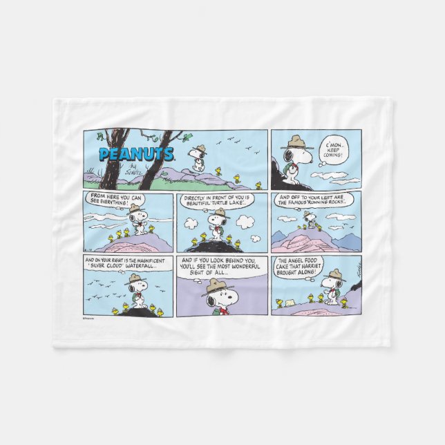 Snoopy & Friends | Go Hiking Fleece Blanket (Front (Horizontal))