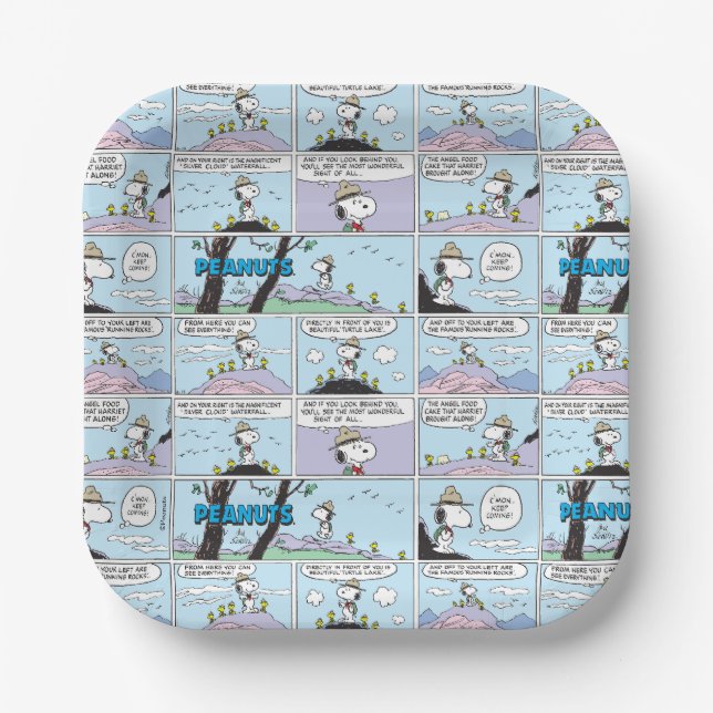 Snoopy & Friends | Go Hiking Paper Plate (Front)