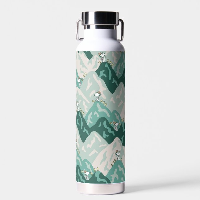 Snoopy Great Outdoors Pattern Water Bottle (Front)