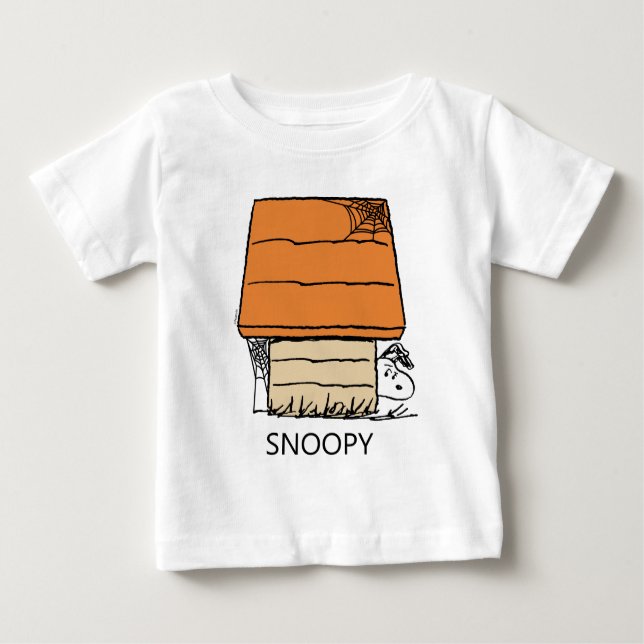 Snoopy Halloween Spider Web Doghouse Baby T-Shirt (Front)