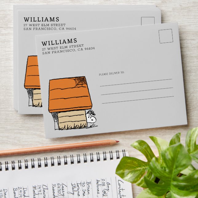 Snoopy Halloween Spider Web Doghouse Envelope (Stacked)