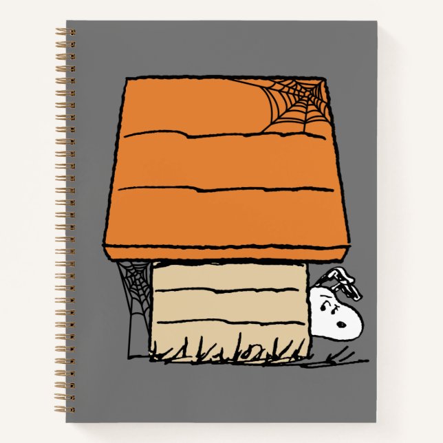 Snoopy Halloween Spider Web Doghouse Notebook (Front)