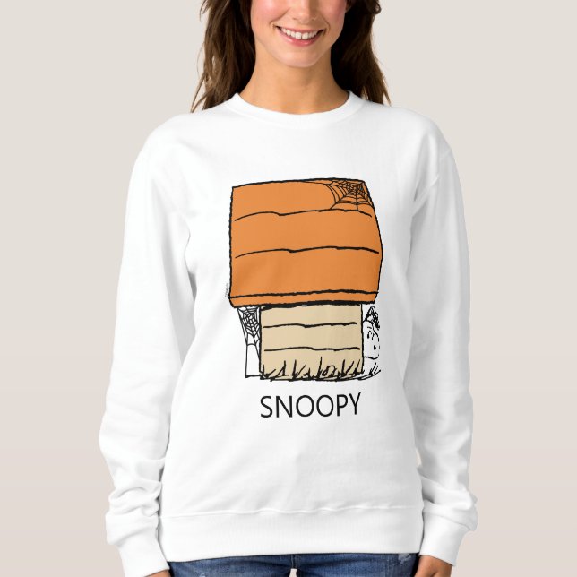 Snoopy Halloween Spider Web Doghouse Sweatshirt (Front)
