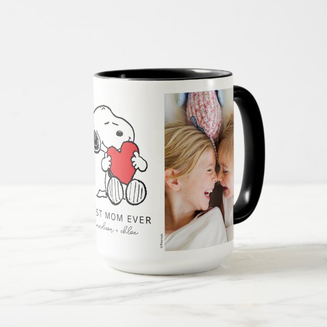 Snoopy Heart | Best Mum Ever - Photo Mug (Front Right)