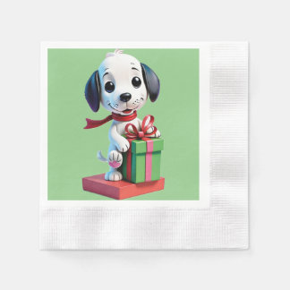 Snoopy holding gifts box  napkin