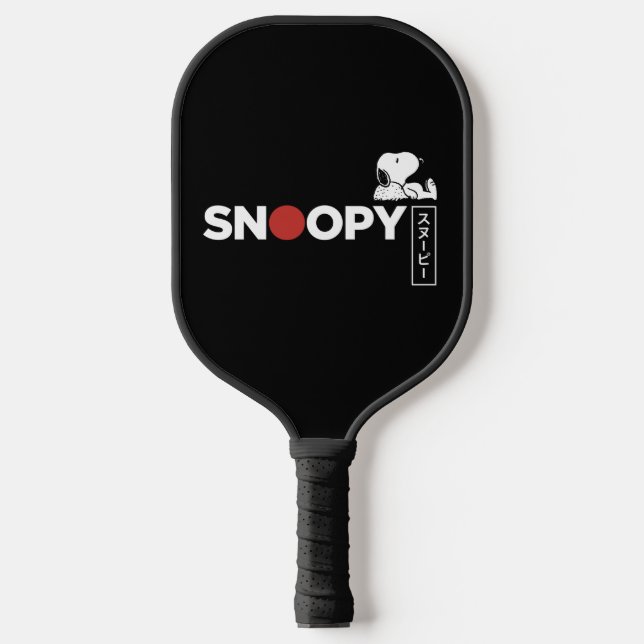 Snoopy Japanese Typography Graphic Pickleball Paddle (Front)