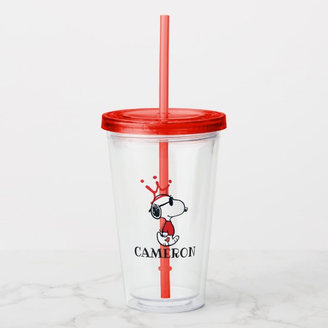 Snoopy - Joe Cool Crown Acrylic Tumbler (Front)