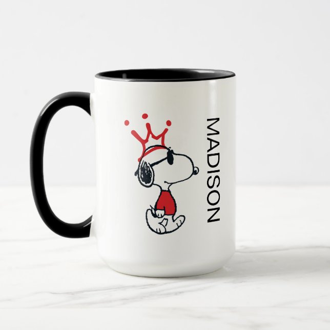 Snoopy - Joe Cool Crown | Add Your Name Mug (Left)