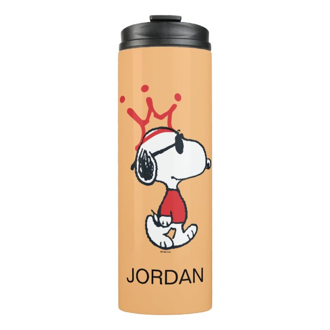 Snoopy - Joe Cool Crown | Add Your Name Thermal Tumbler (Front)
