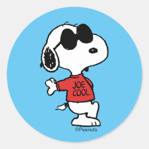 Snoopy "Joe Cool" Standing Classic Round Sticker