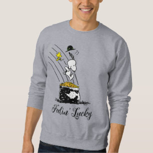 Snoopy Jumping into Pot of Gold Sweatshirt