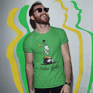 Snoopy Jumping into Pot of Gold T-Shirt