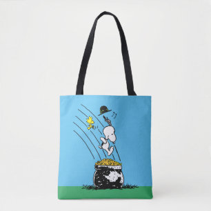 Snoopy Jumping into Pot of Gold Tote Bag