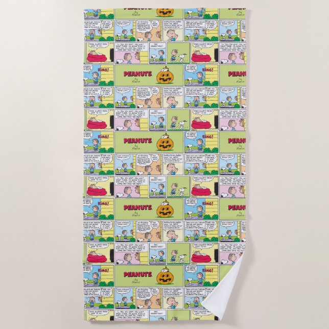 Snoopy & Linus | The Great Pumpkin News Beach Towel (Front)